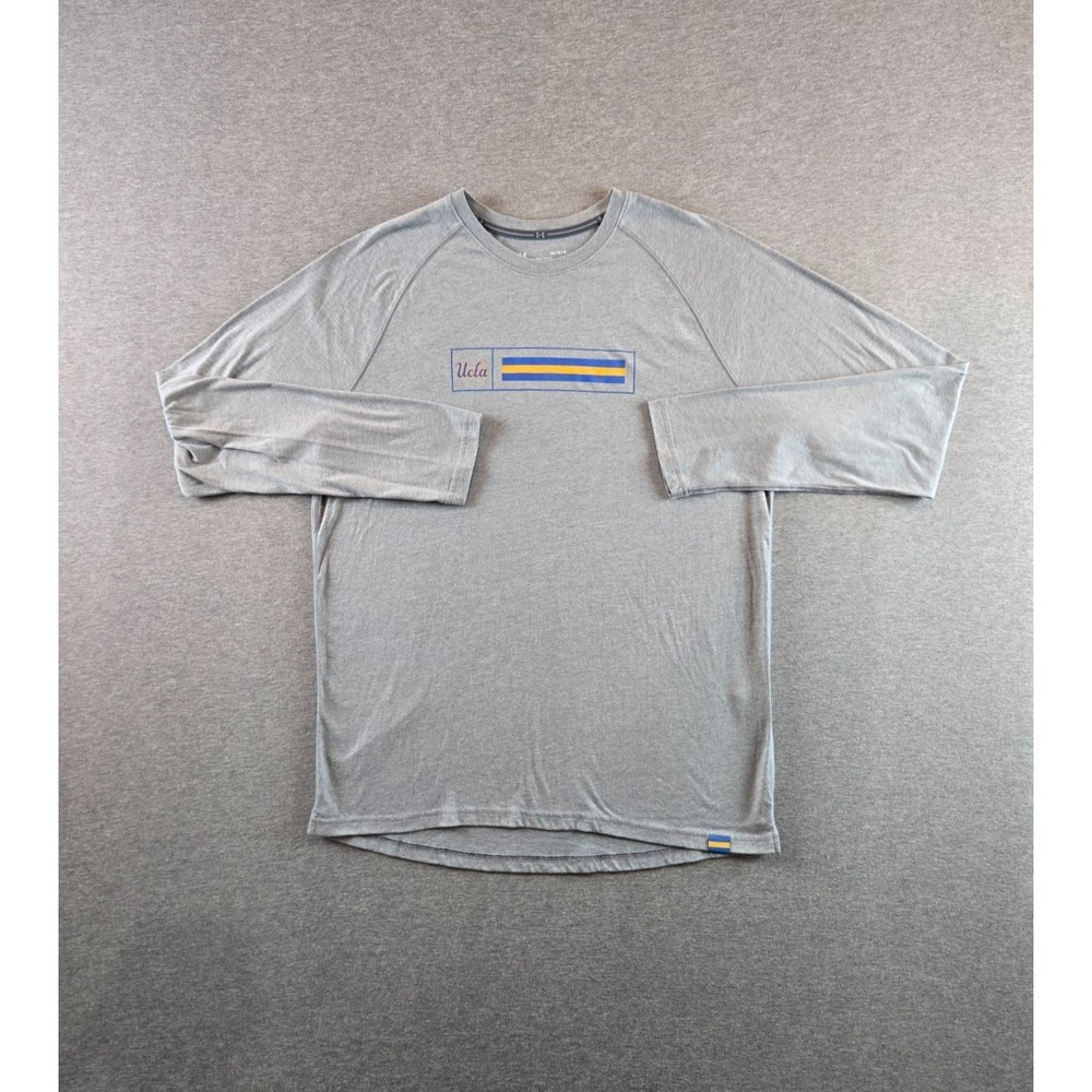 UCLA Bruins x Under Armour Shirt Mens Large‎ Gray Long Sleeve Tee Heat Gear NCAA